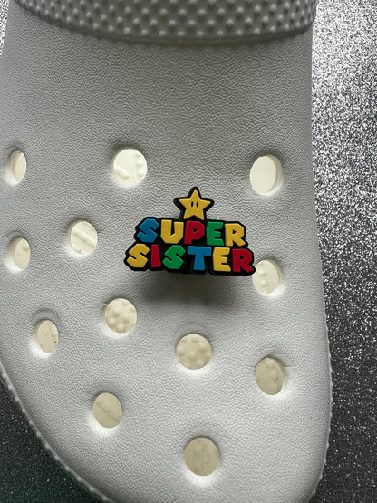 Super daddy, mummy, sister brother baby grandma shoe charm collection