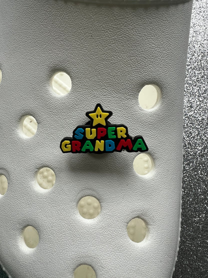 Super daddy, mummy, sister brother baby grandma shoe charm collection