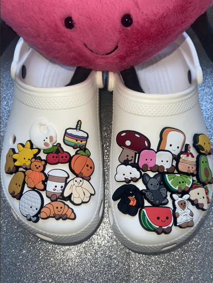 DISCOUNTED Food, animal, drink shoe charms / strap cover collection - 100+ STYLES . Custom made with love