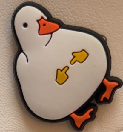 Funny goose shoe charms - silly goose, iconic artworks