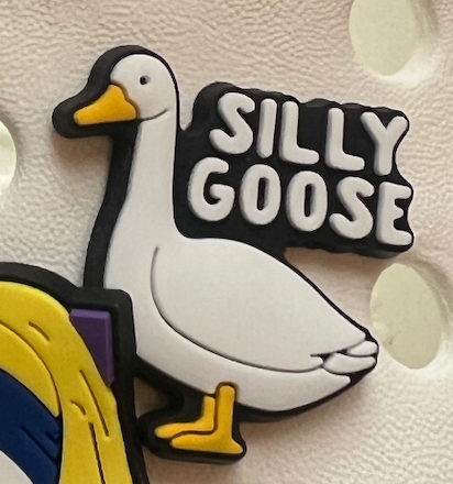 Funny goose shoe charms - silly goose, iconic artworks