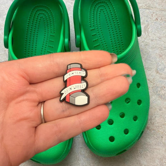 Inhaler/Asthma shoe charm "it aint easy being wheezy"