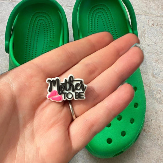 Mother to be shoe charm - pink footsteps, expectant mothers